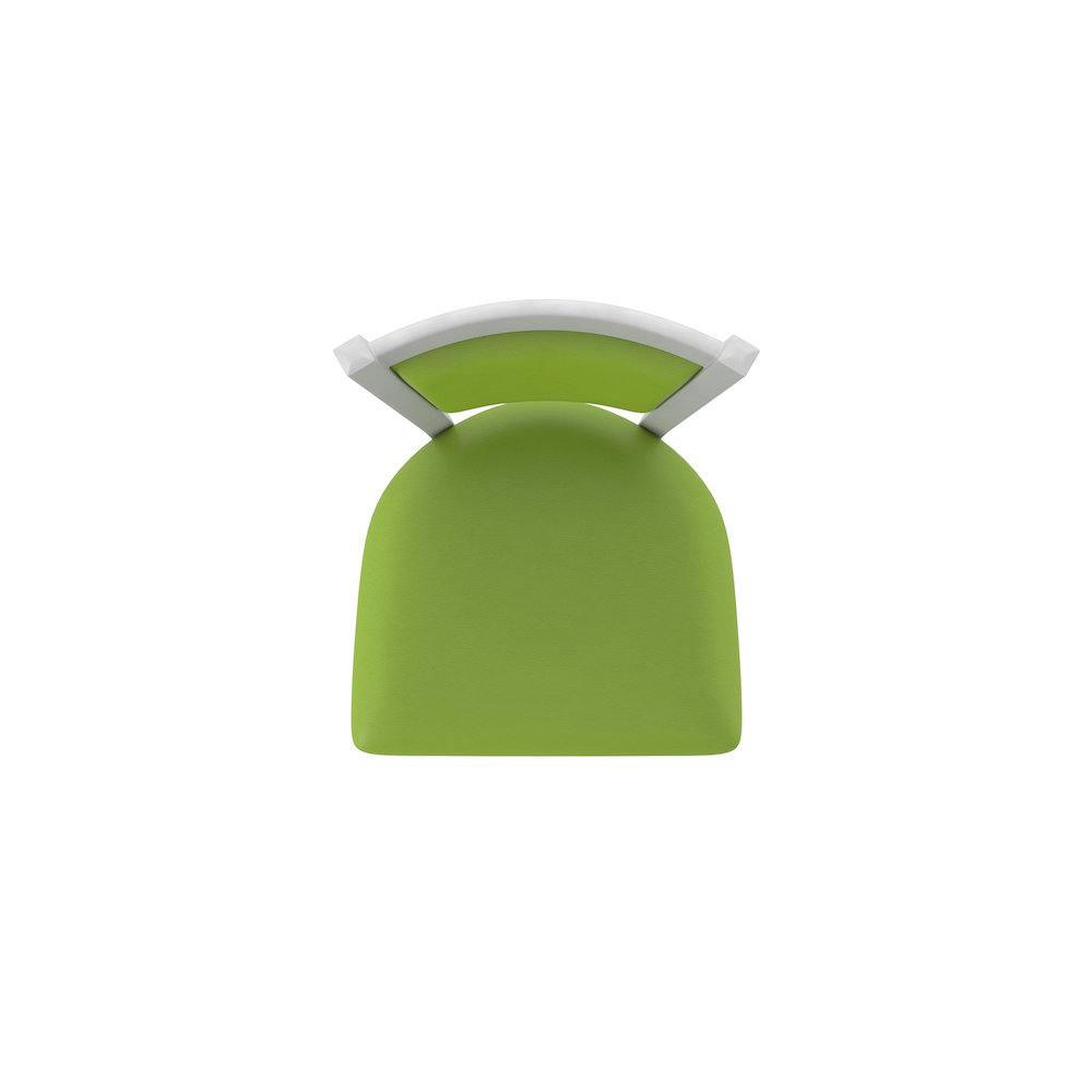 Swivel Counter Stool with Anodized Nickel Finish and Canter Kiwi Green Seat. Picture 3