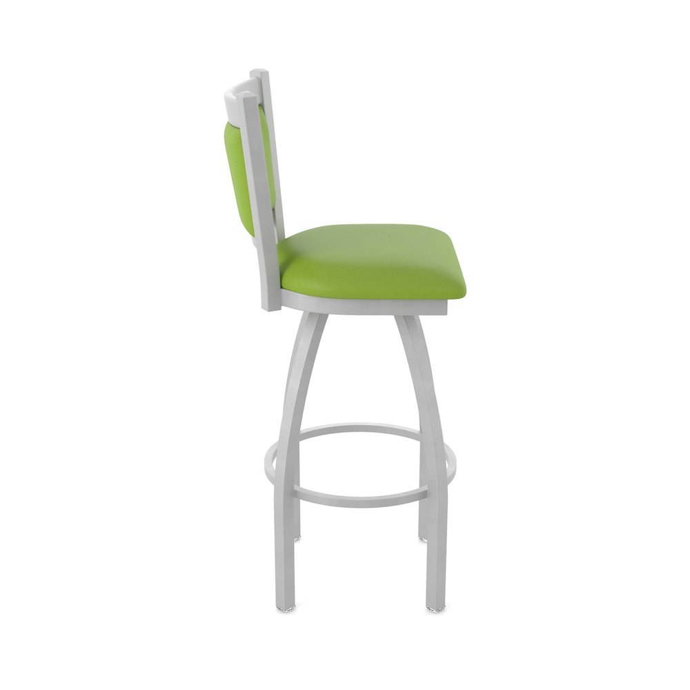 Swivel Counter Stool with Anodized Nickel Finish and Canter Kiwi Green Seat. Picture 4