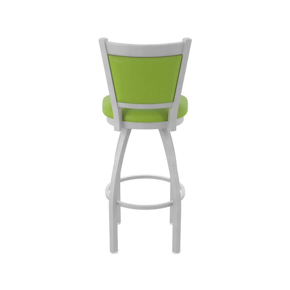 Swivel Counter Stool with Anodized Nickel Finish and Canter Kiwi Green Seat. Picture 6