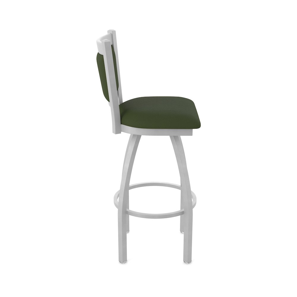 Swivel Counter Stool with Anodized Nickel Finish and Canter Pine Seat and Back. Picture 4