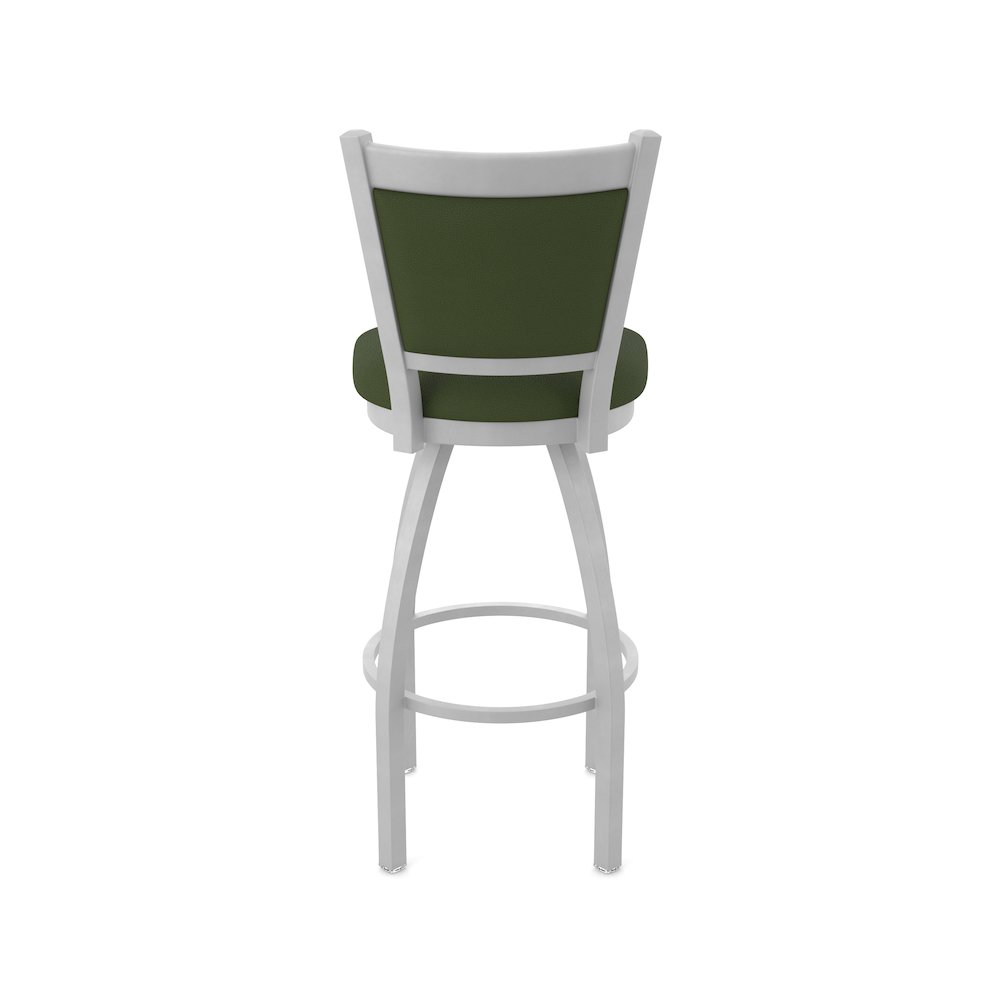 Swivel Counter Stool with Anodized Nickel Finish and Canter Pine Seat and Back. Picture 6