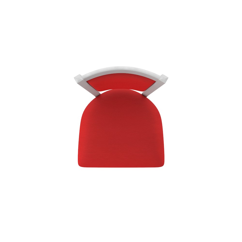 Swivel Counter Stool with Anodized Nickel Finish and Canter Red Seat and Back. Picture 3