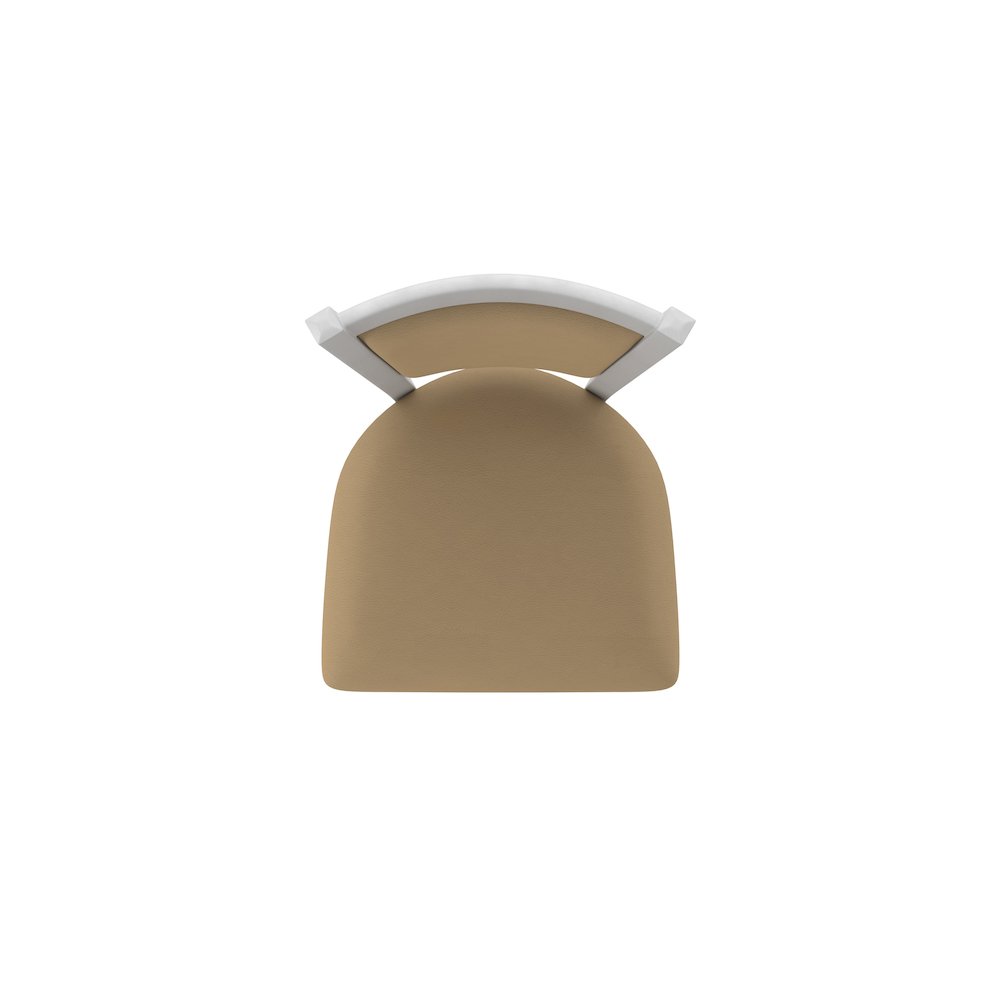 Swivel Counter Stool with Anodized Nickel Finish and Canter Sand Seat and Back. Picture 3
