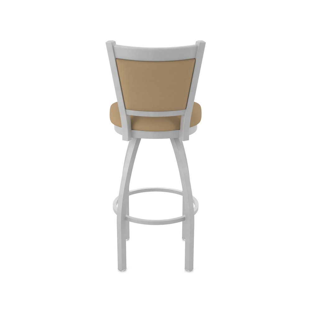Swivel Counter Stool with Anodized Nickel Finish and Canter Sand Seat and Back. Picture 6