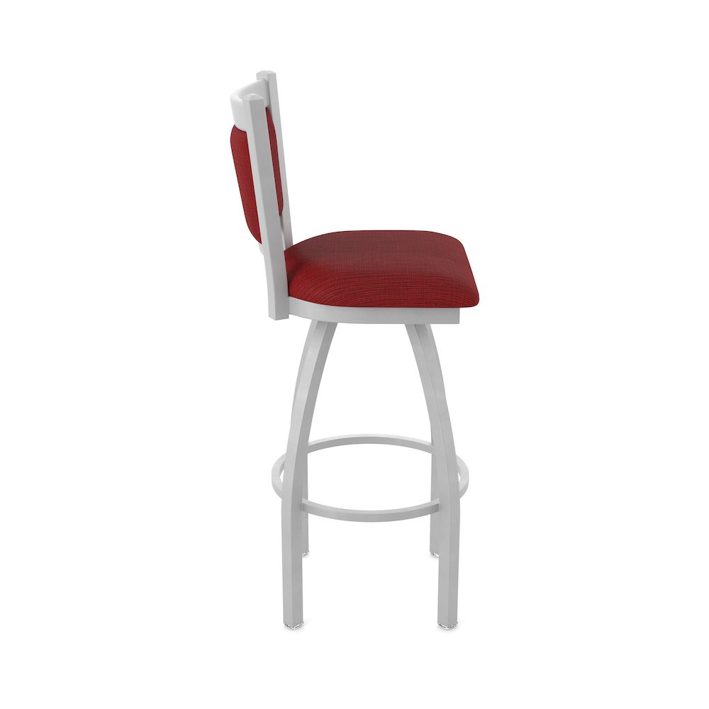 Swivel Counter Stool with Anodized Nickel Finish and Graph Ruby Seat and Back. Picture 4