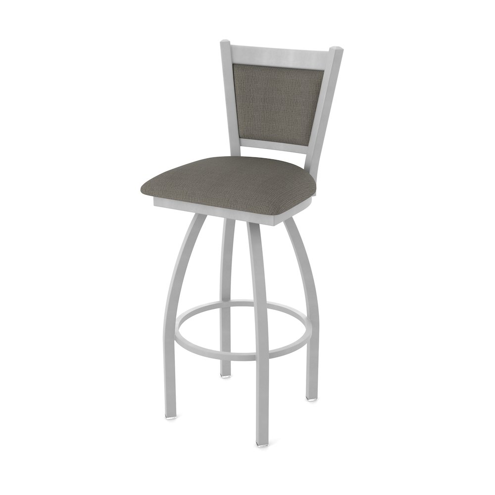 Swivel Counter Stool with Anodized Nickel Finish and Graph Chalice Seat and Back. Picture 1