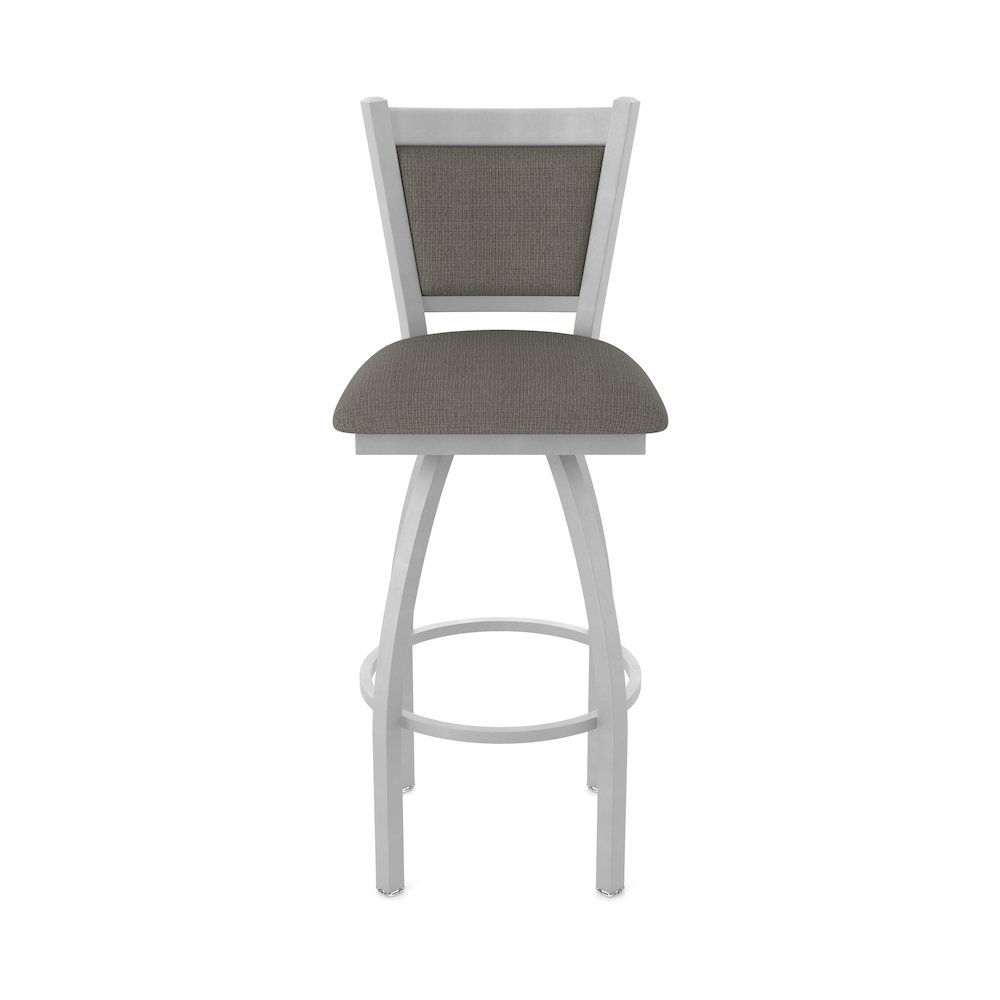 Swivel Counter Stool with Anodized Nickel Finish and Graph Chalice Seat and Back. Picture 5