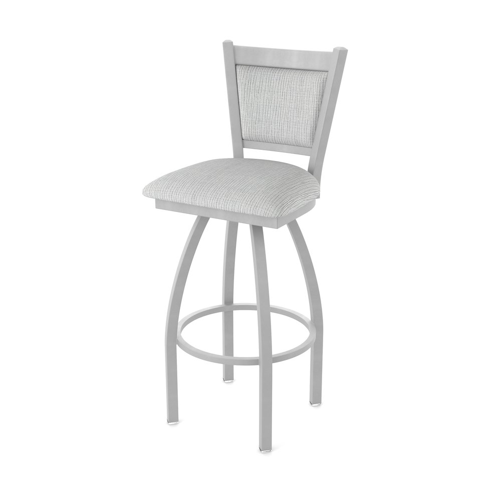 Swivel Counter Stool with Anodized Nickel Finish and Graph Alpine Seat and Back. Picture 1