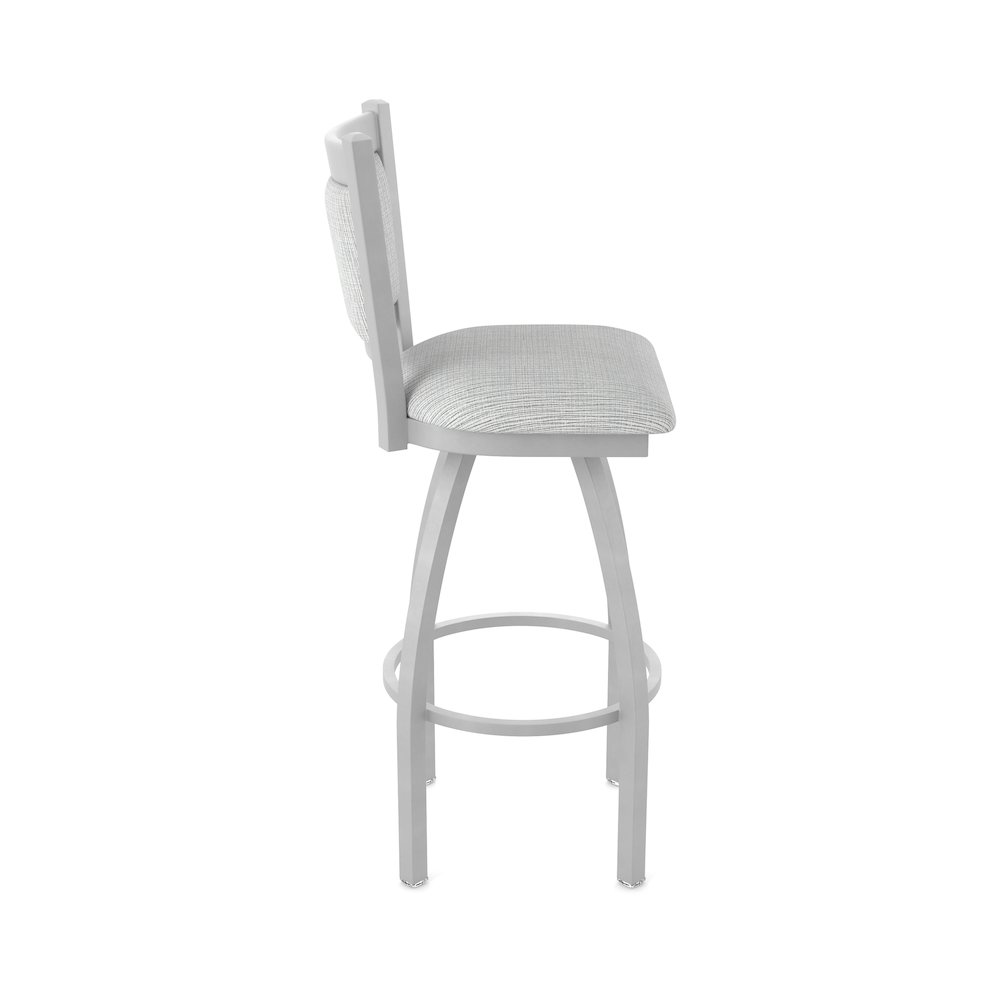Swivel Counter Stool with Anodized Nickel Finish and Graph Alpine Seat and Back. Picture 4
