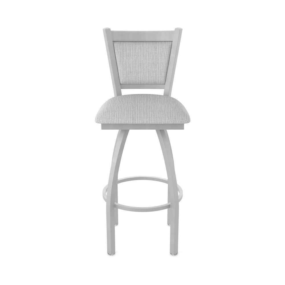Swivel Counter Stool with Anodized Nickel Finish and Graph Alpine Seat and Back. Picture 5