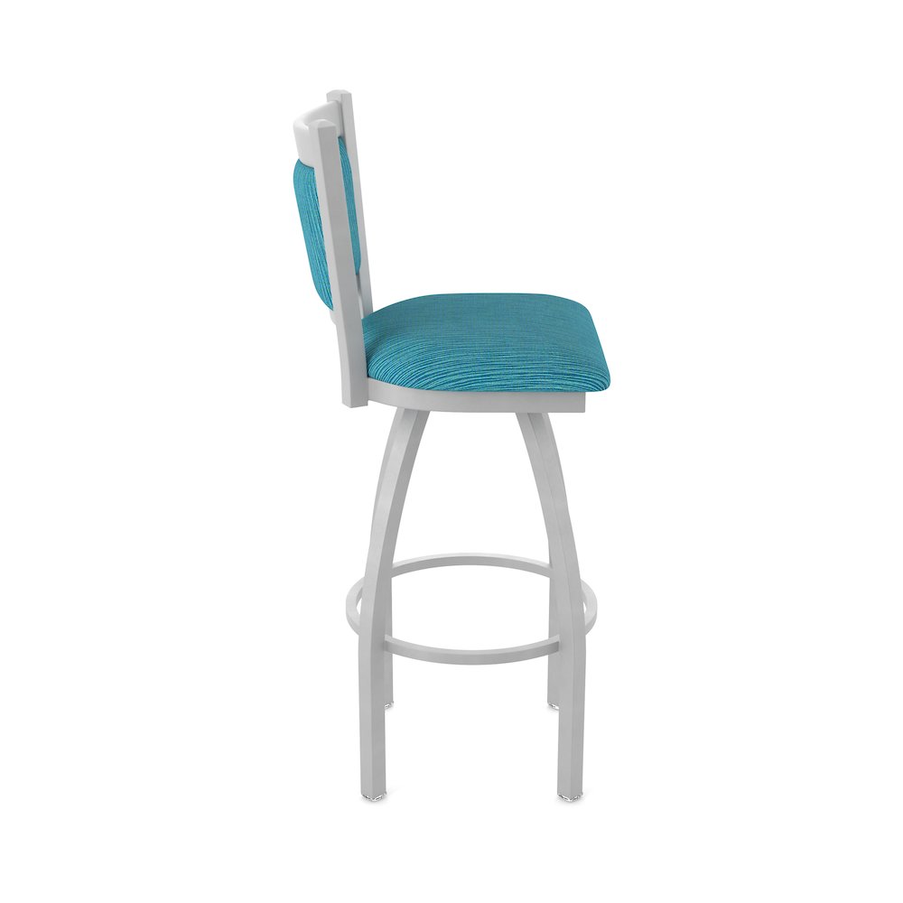 Swivel Counter Stool with Anodized Nickel Finish and Graph Tidal Seat and Back. Picture 4