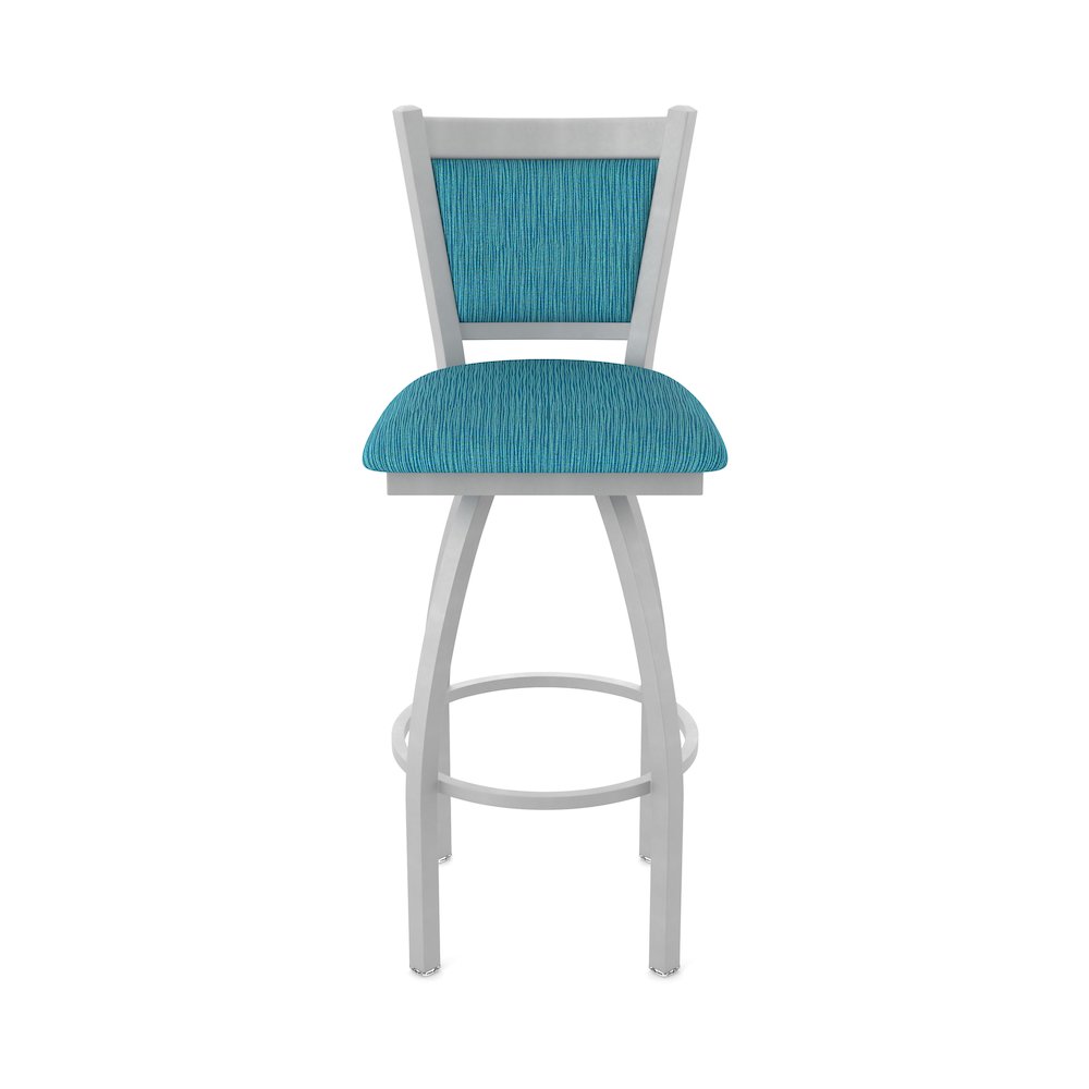 Swivel Counter Stool with Anodized Nickel Finish and Graph Tidal Seat and Back. Picture 5