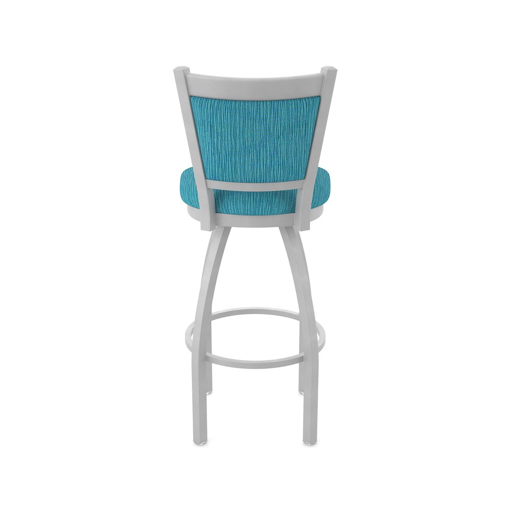 Swivel Counter Stool with Anodized Nickel Finish and Graph Tidal Seat and Back. Picture 6