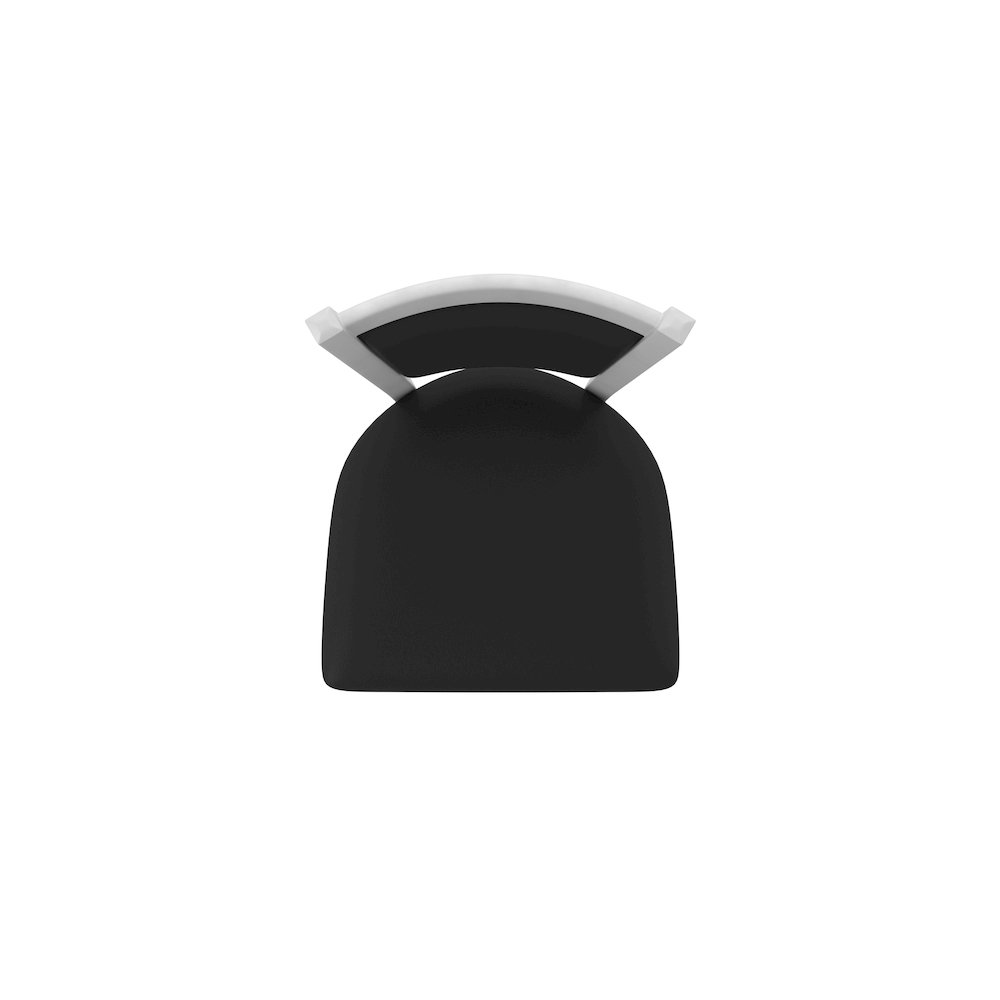 Swivel Counter Stool with Anodized Nickel Finish and Black Vinyl Seat and Back. Picture 3