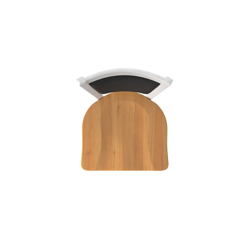 Swivel Counter Stool with Anodized Nickel Finish and Medium Maple Seat. Picture 3