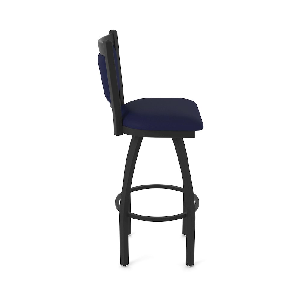 Swivel Counter Stool with Black Wrinkle Finish and Canter Twilight Seat and Back. Picture 4