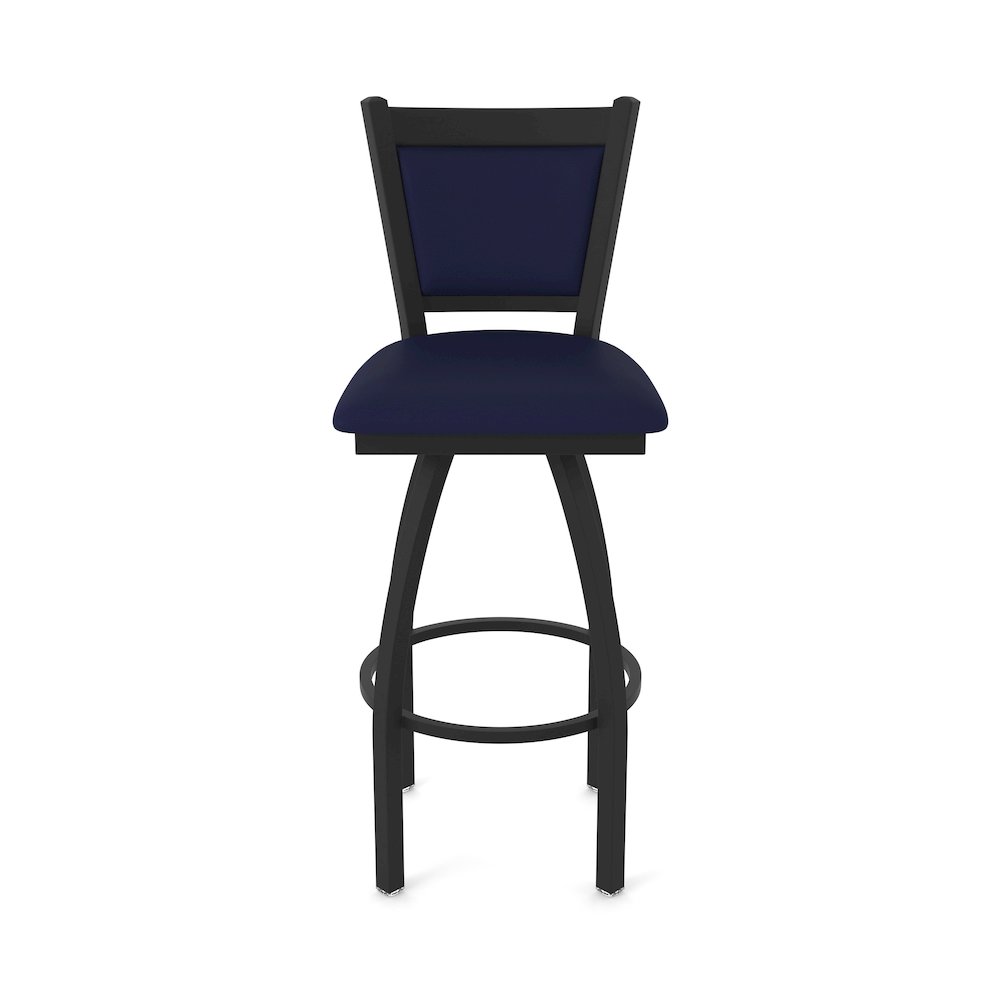 Swivel Counter Stool with Black Wrinkle Finish and Canter Twilight Seat and Back. Picture 5
