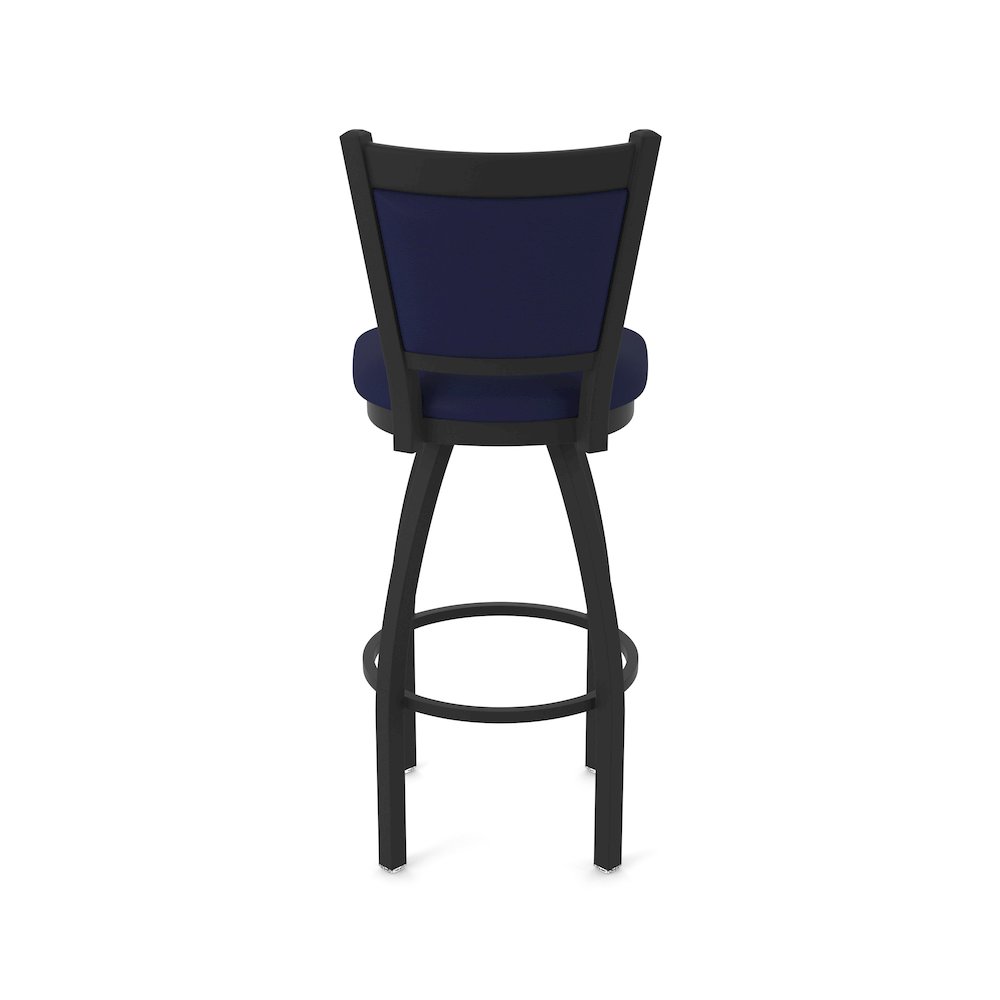 Swivel Counter Stool with Black Wrinkle Finish and Canter Twilight Seat and Back. Picture 6
