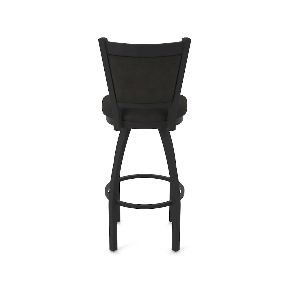 Swivel Counter Stool with Black Wrinkle Finish and Canter Espresso Seat and Back. Picture 6