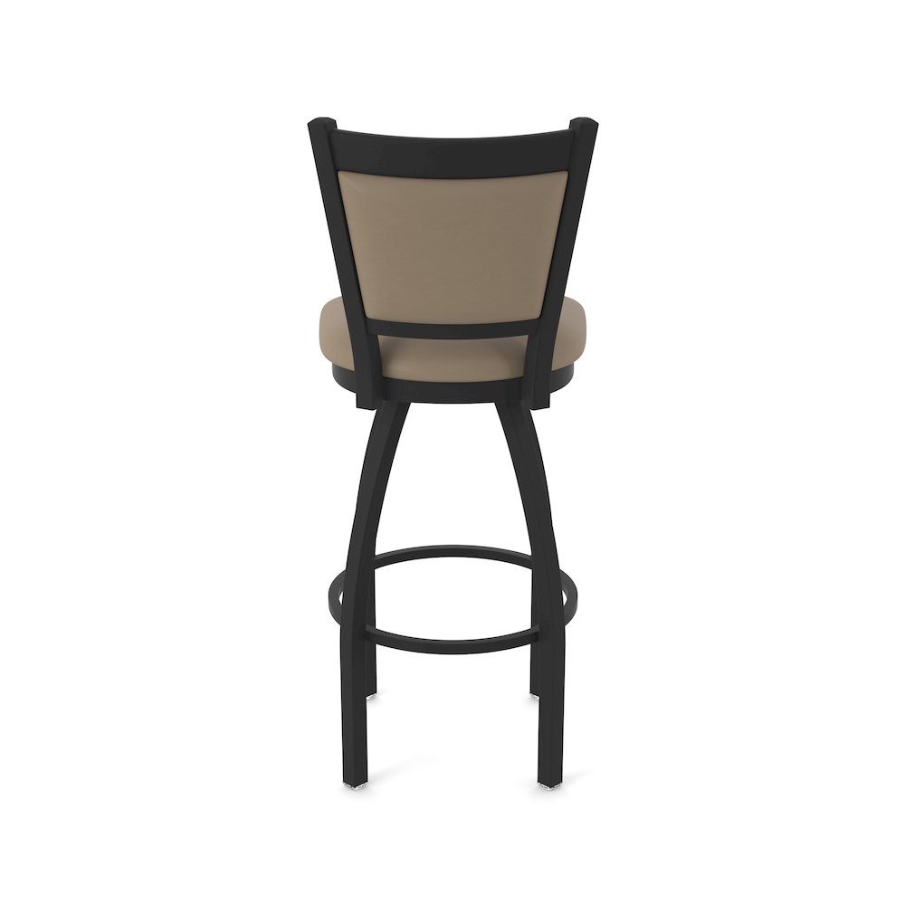 Swivel Counter Stool with Black Wrinkle Finish and Canter Earth Seat and Back. Picture 6