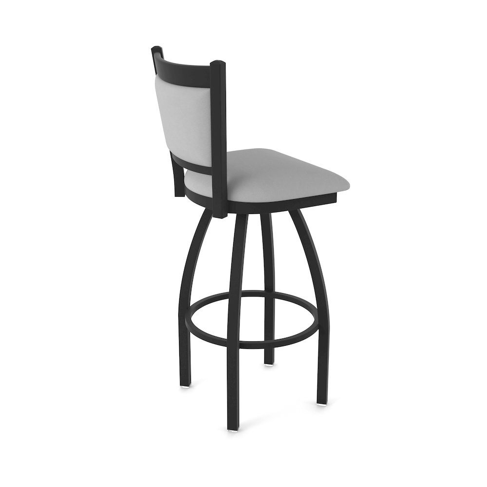 Swivel Counter Stool with Black Wrinkle Finish and Canter Folkstone Grey Seat. Picture 2