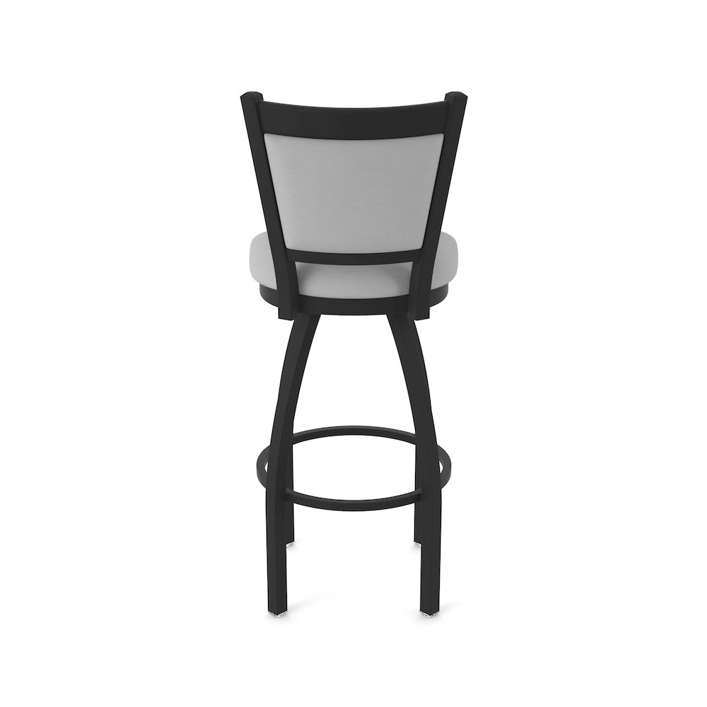 Swivel Counter Stool with Black Wrinkle Finish and Canter Folkstone Grey Seat. Picture 6