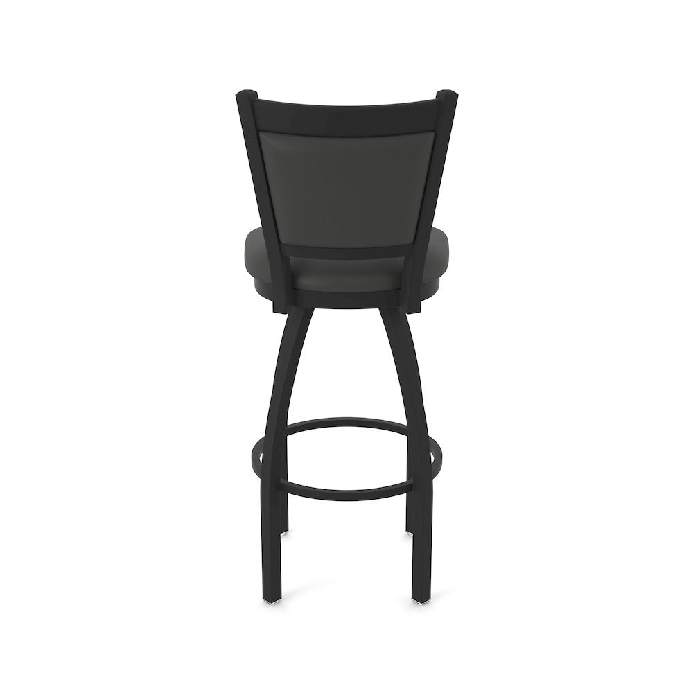 Swivel Counter Stool with Black Wrinkle Finish and Canter Iron Seat and Back. Picture 6