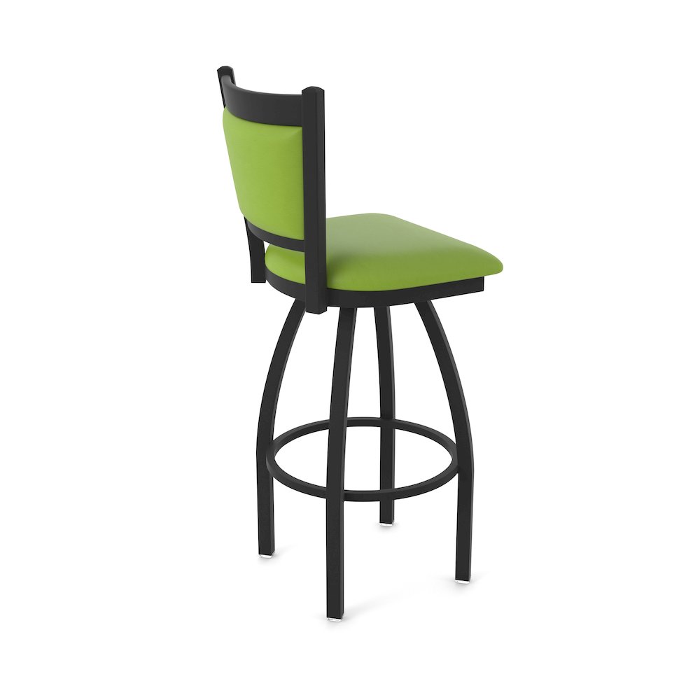 Swivel Counter Stool with Black Wrinkle Finish and Canter Kiwi Green Seat. Picture 2