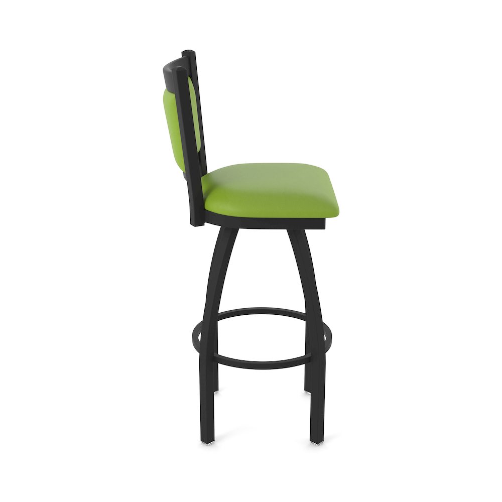 Swivel Counter Stool with Black Wrinkle Finish and Canter Kiwi Green Seat. Picture 4