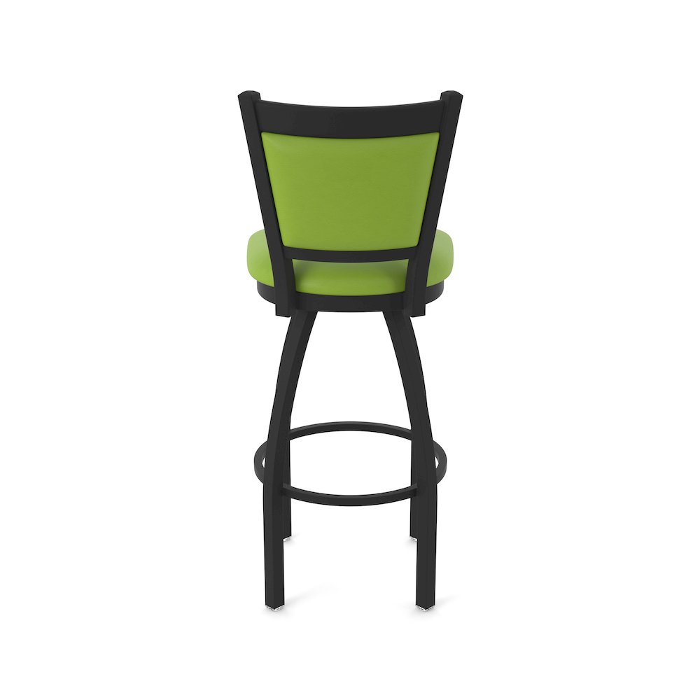 Swivel Counter Stool with Black Wrinkle Finish and Canter Kiwi Green Seat. Picture 6