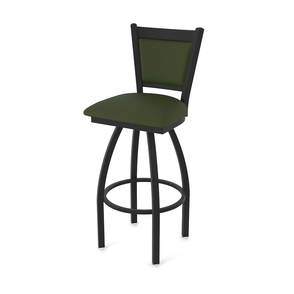 Swivel Counter Stool with Black Wrinkle Finish and Canter Pine Seat and Back. Picture 1