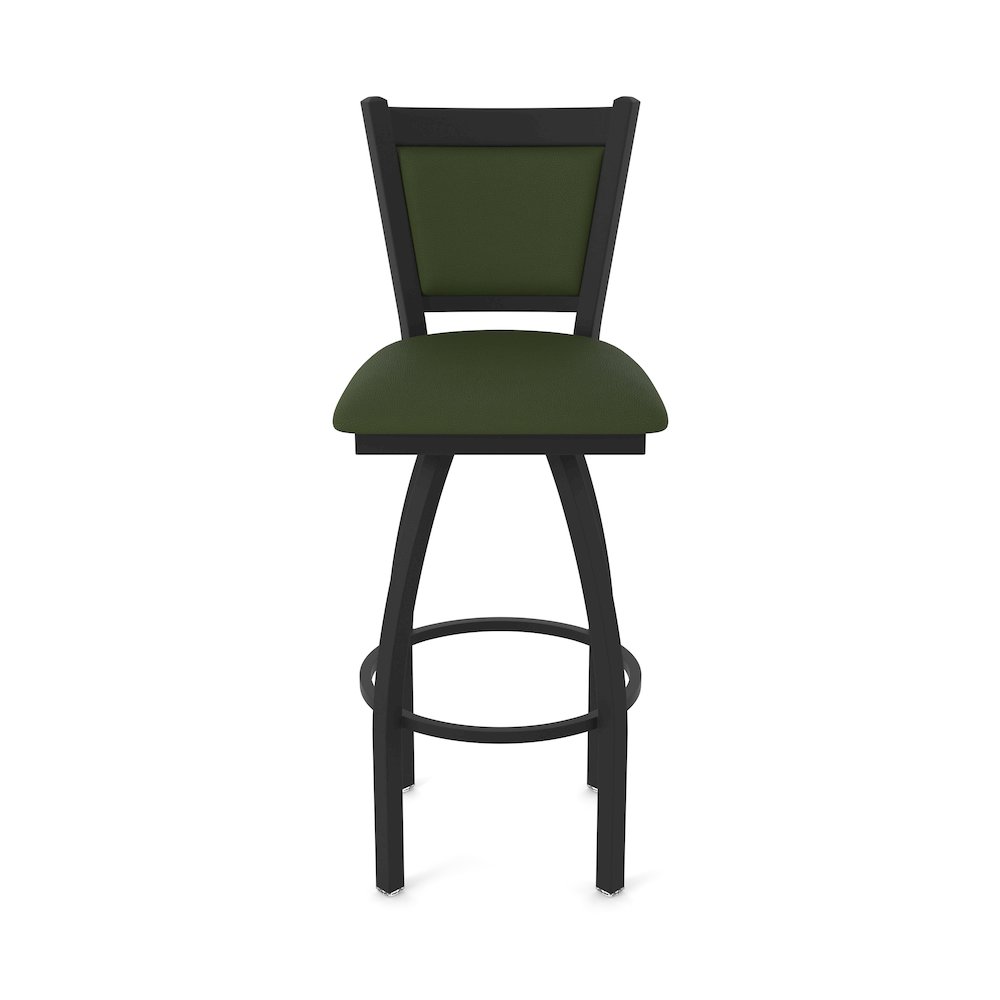 Swivel Counter Stool with Black Wrinkle Finish and Canter Pine Seat and Back. Picture 5