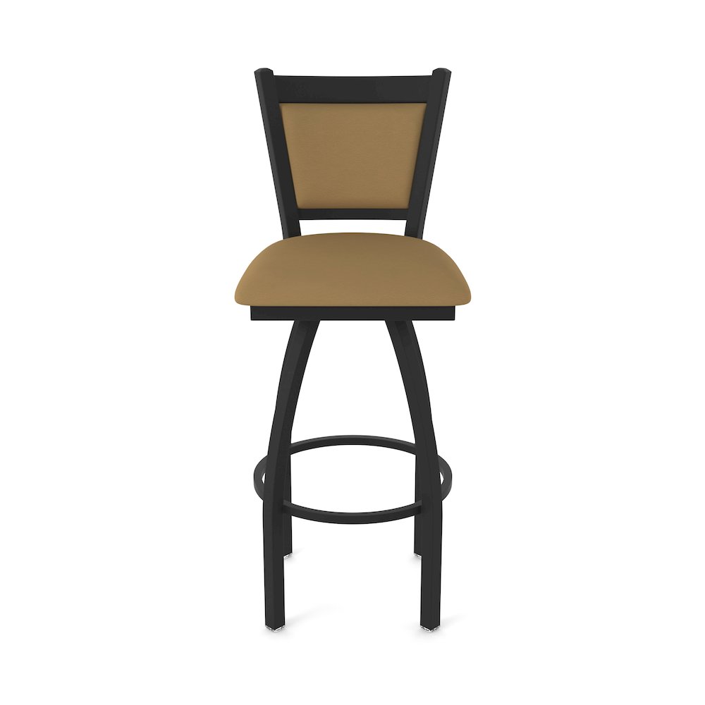 Swivel Counter Stool with Black Wrinkle Finish and Canter Saddle Seat and Back. Picture 5