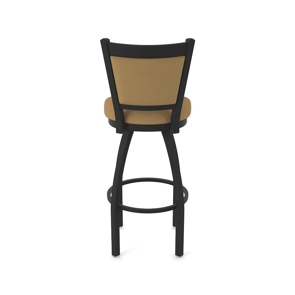 Swivel Counter Stool with Black Wrinkle Finish and Canter Saddle Seat and Back. Picture 6