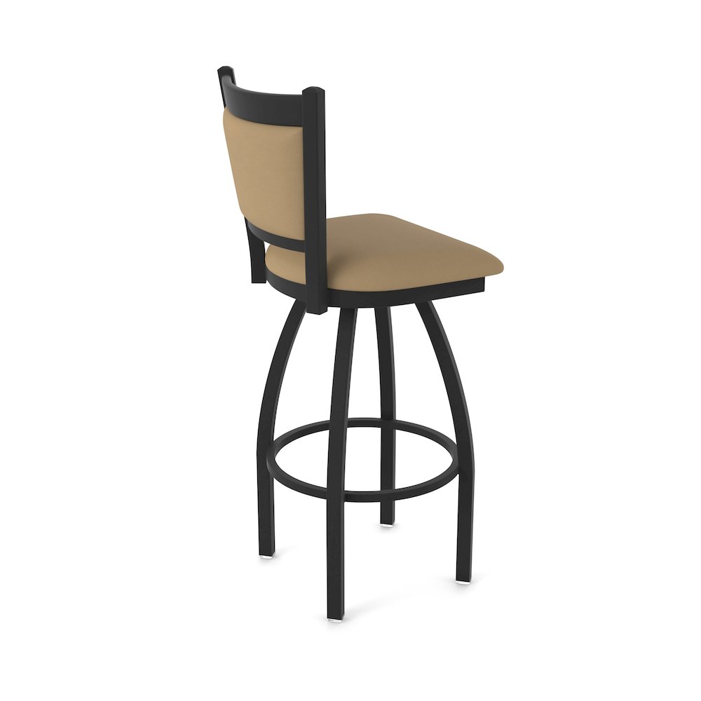 Swivel Counter Stool with Black Wrinkle Finish and Canter Sand Seat and Back. Picture 2