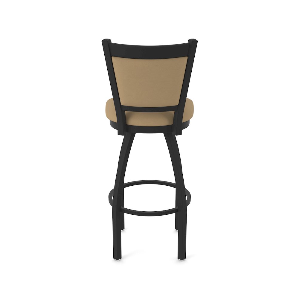 Swivel Counter Stool with Black Wrinkle Finish and Canter Sand Seat and Back. Picture 6