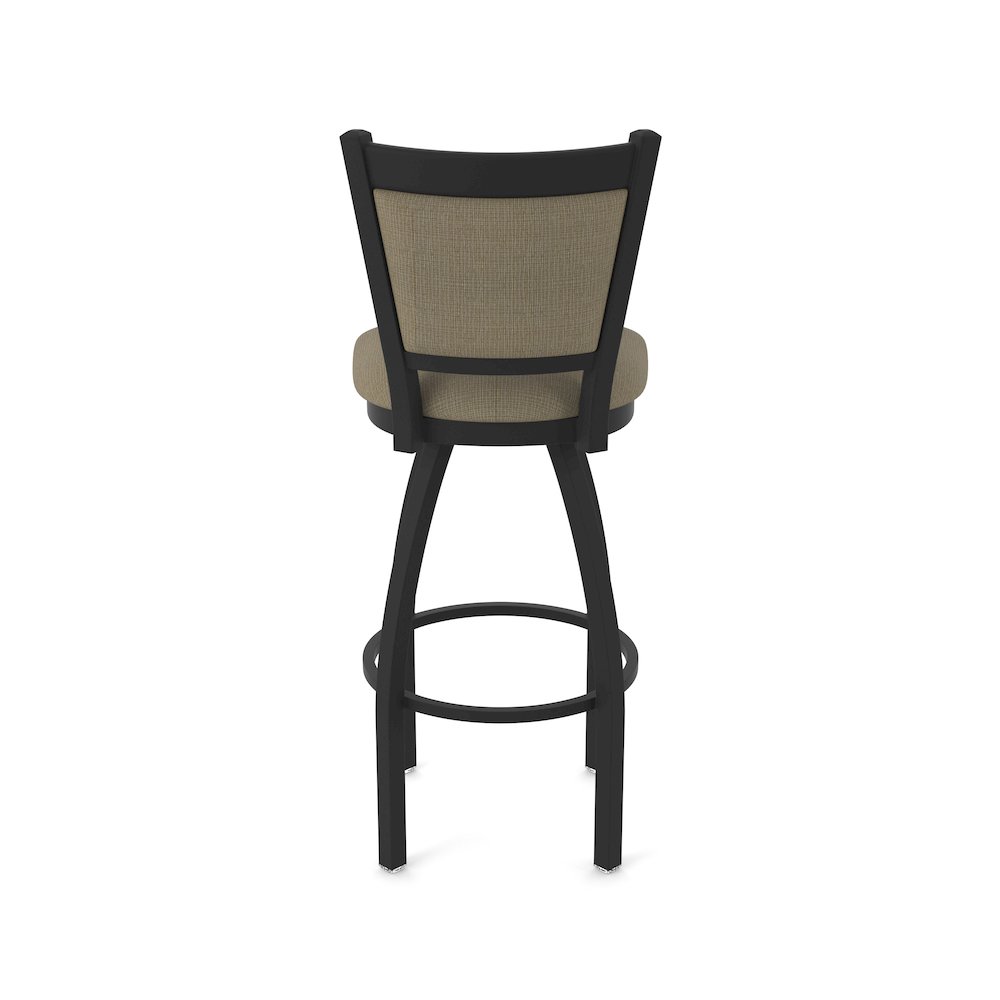 Swivel Counter Stool with Black Wrinkle Finish and Graph Cork Seat and Back. Picture 6