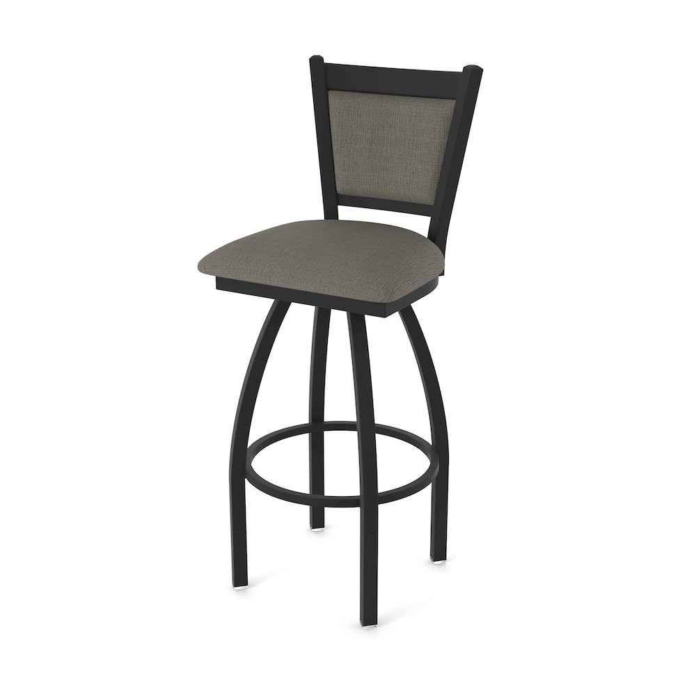 Swivel Counter Stool with Black Wrinkle Finish and Graph Chalice Seat and Back. Picture 1
