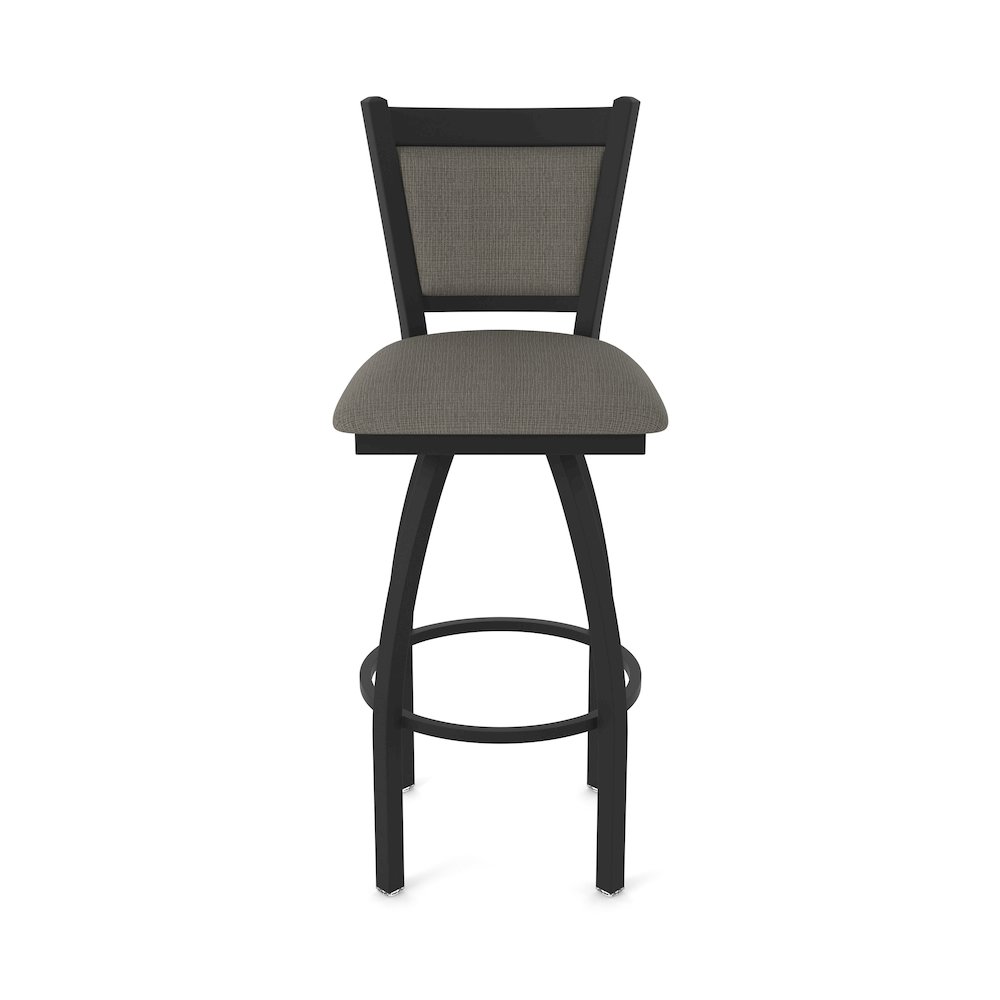 Swivel Counter Stool with Black Wrinkle Finish and Graph Chalice Seat and Back. Picture 5
