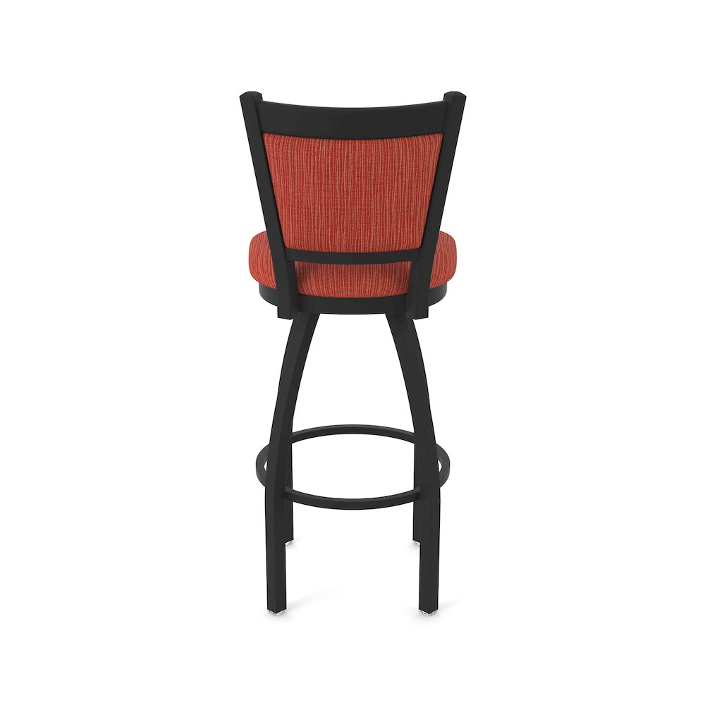 Swivel Counter Stool with Black Wrinkle Finish and Graph Poppy Seat and Back. Picture 6
