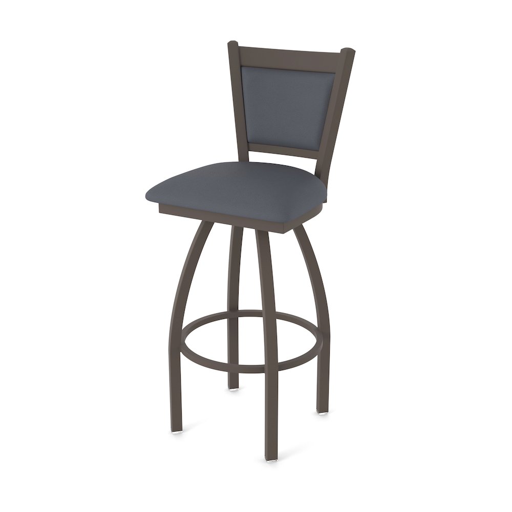 Swivel Counter Stool with Bronze Finish and Canter Storm Seat and Back. Picture 1