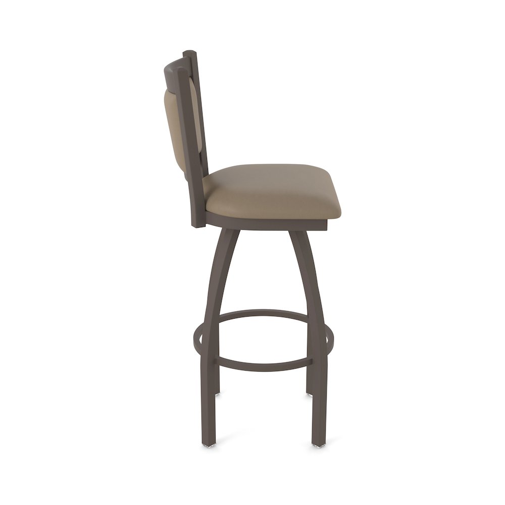 Swivel Counter Stool with Bronze Finish and Canter Earth Seat and Back. Picture 4