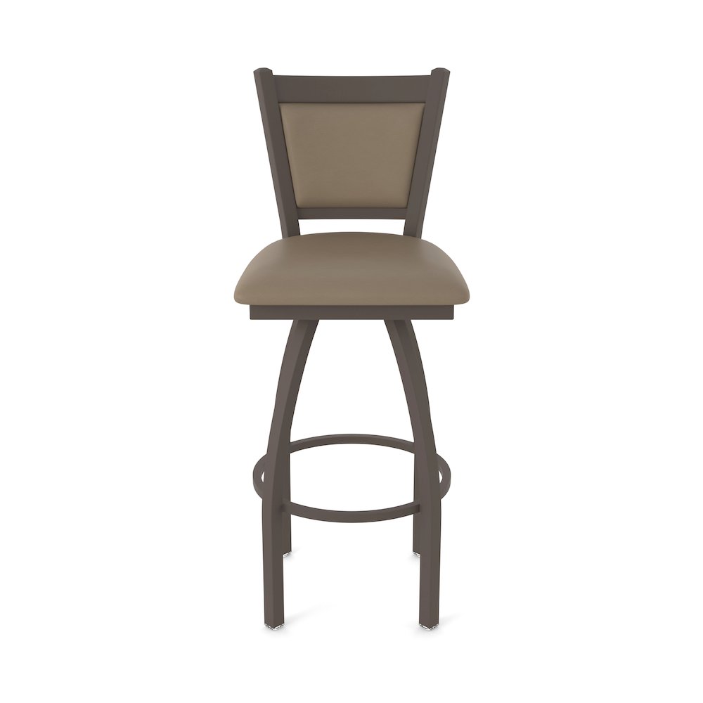 Swivel Counter Stool with Bronze Finish and Canter Earth Seat and Back. Picture 5