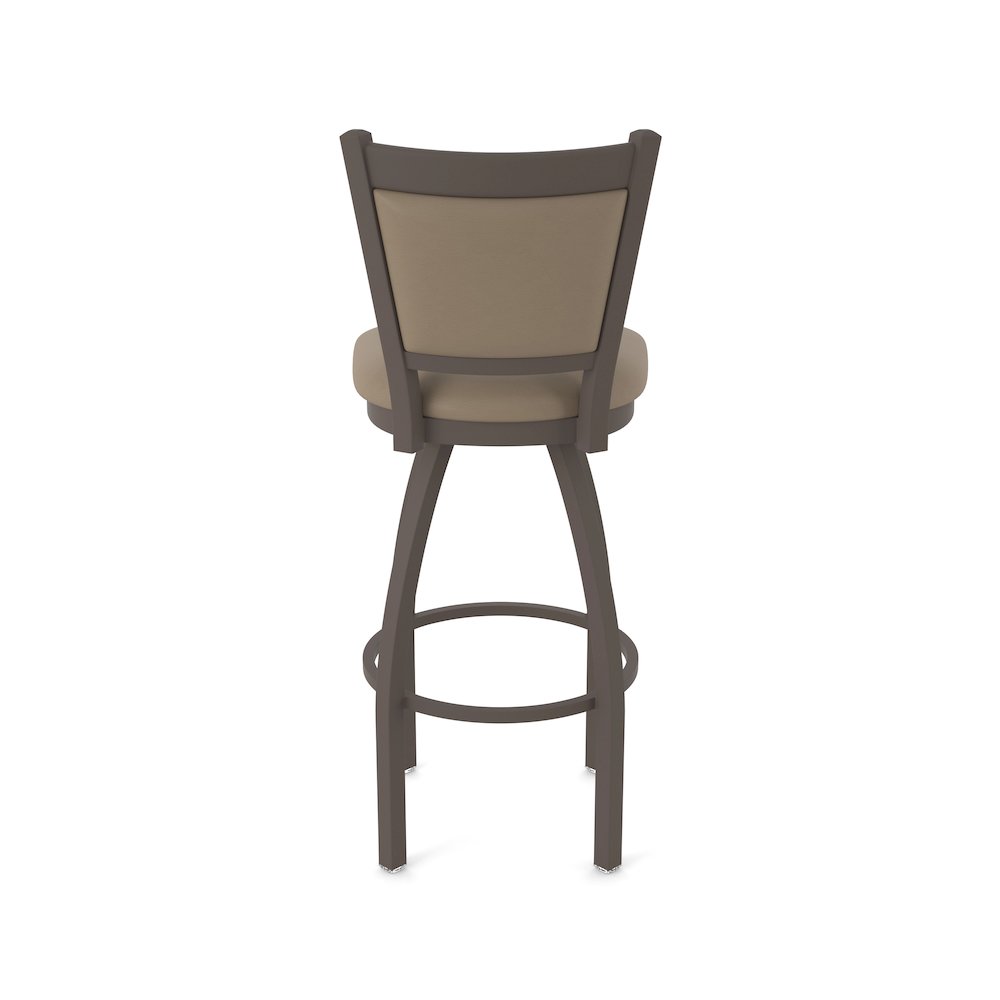 Swivel Counter Stool with Bronze Finish and Canter Earth Seat and Back. Picture 6