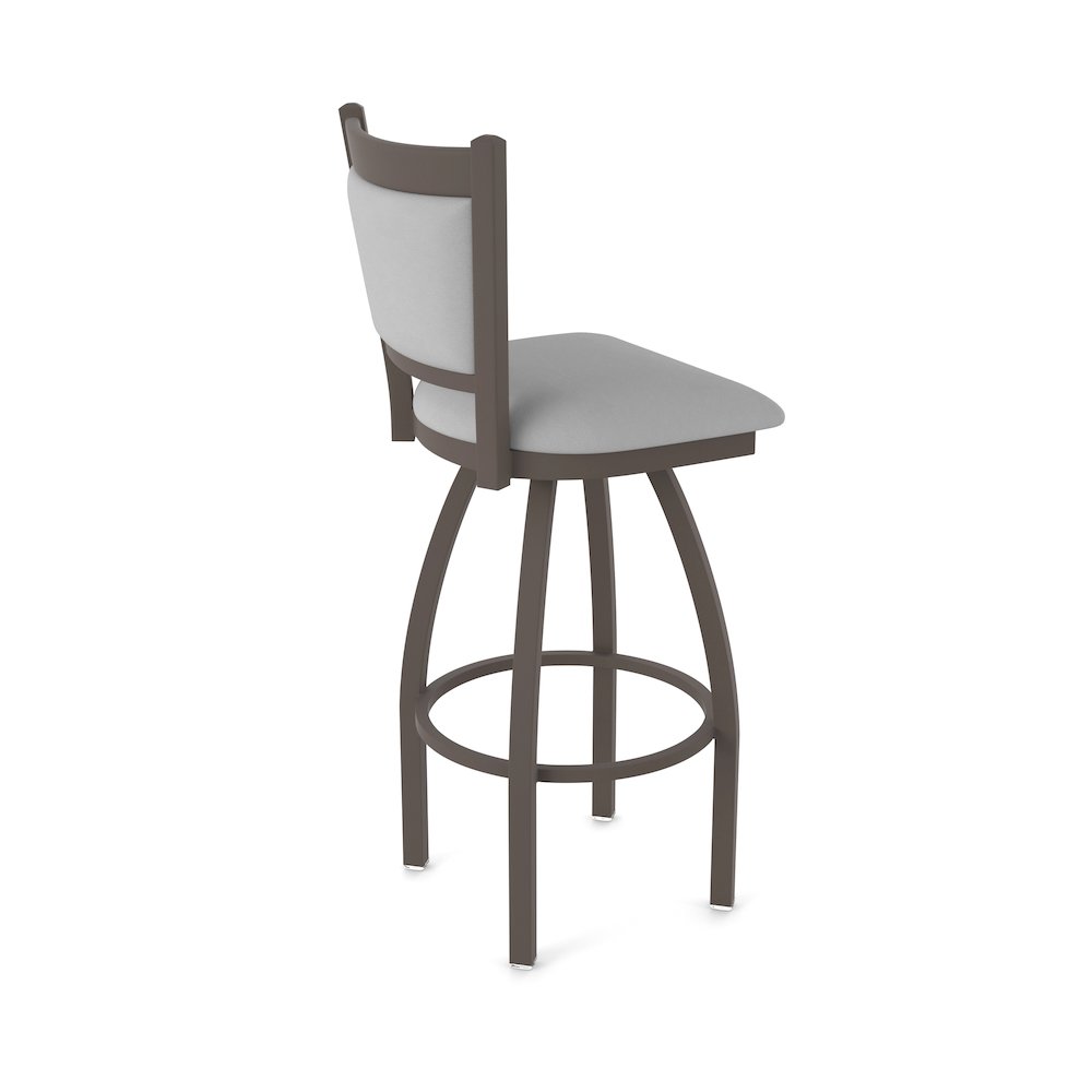 Swivel Counter Stool with Bronze Finish and Canter Folkstone Grey Seat and Back. Picture 2