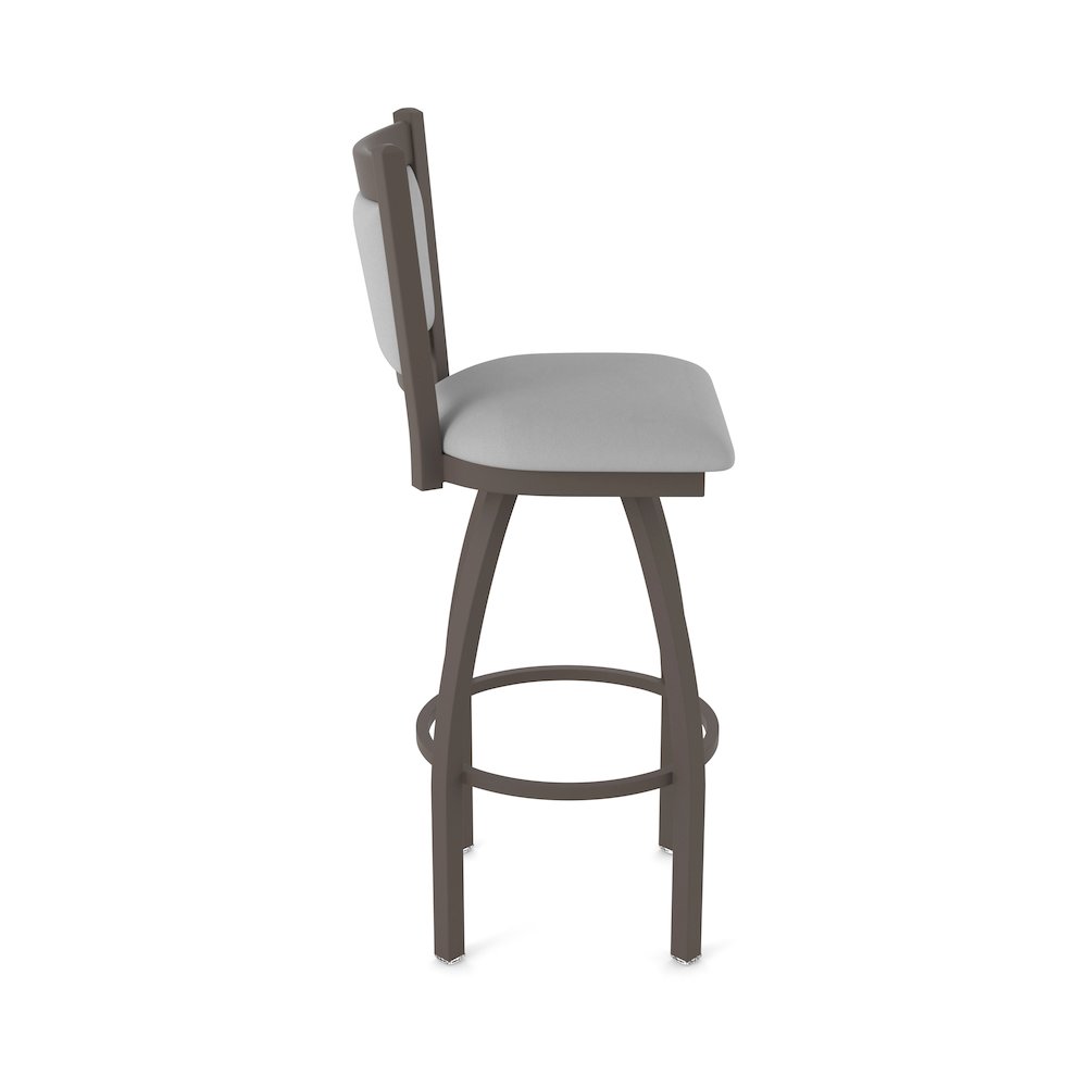 Swivel Counter Stool with Bronze Finish and Canter Folkstone Grey Seat and Back. Picture 4