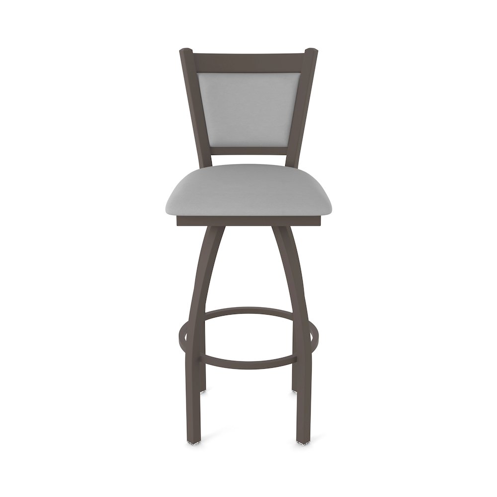Swivel Counter Stool with Bronze Finish and Canter Folkstone Grey Seat and Back. Picture 5