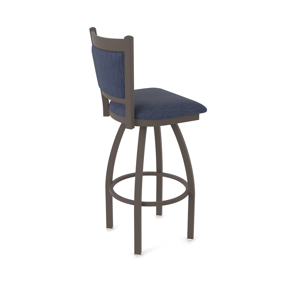 Swivel Counter Stool with Bronze Finish and Graph Anchor Seat and Back. Picture 2