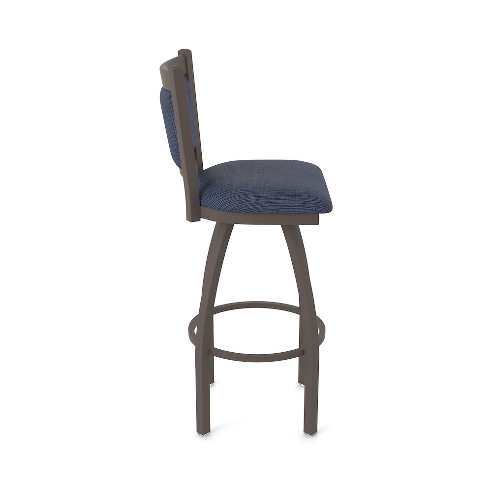 Swivel Counter Stool with Bronze Finish and Graph Anchor Seat and Back. Picture 4