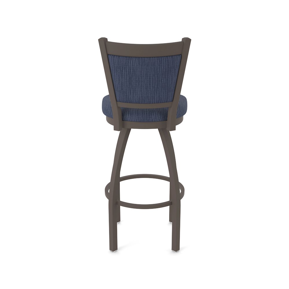 Swivel Counter Stool with Bronze Finish and Graph Anchor Seat and Back. Picture 6